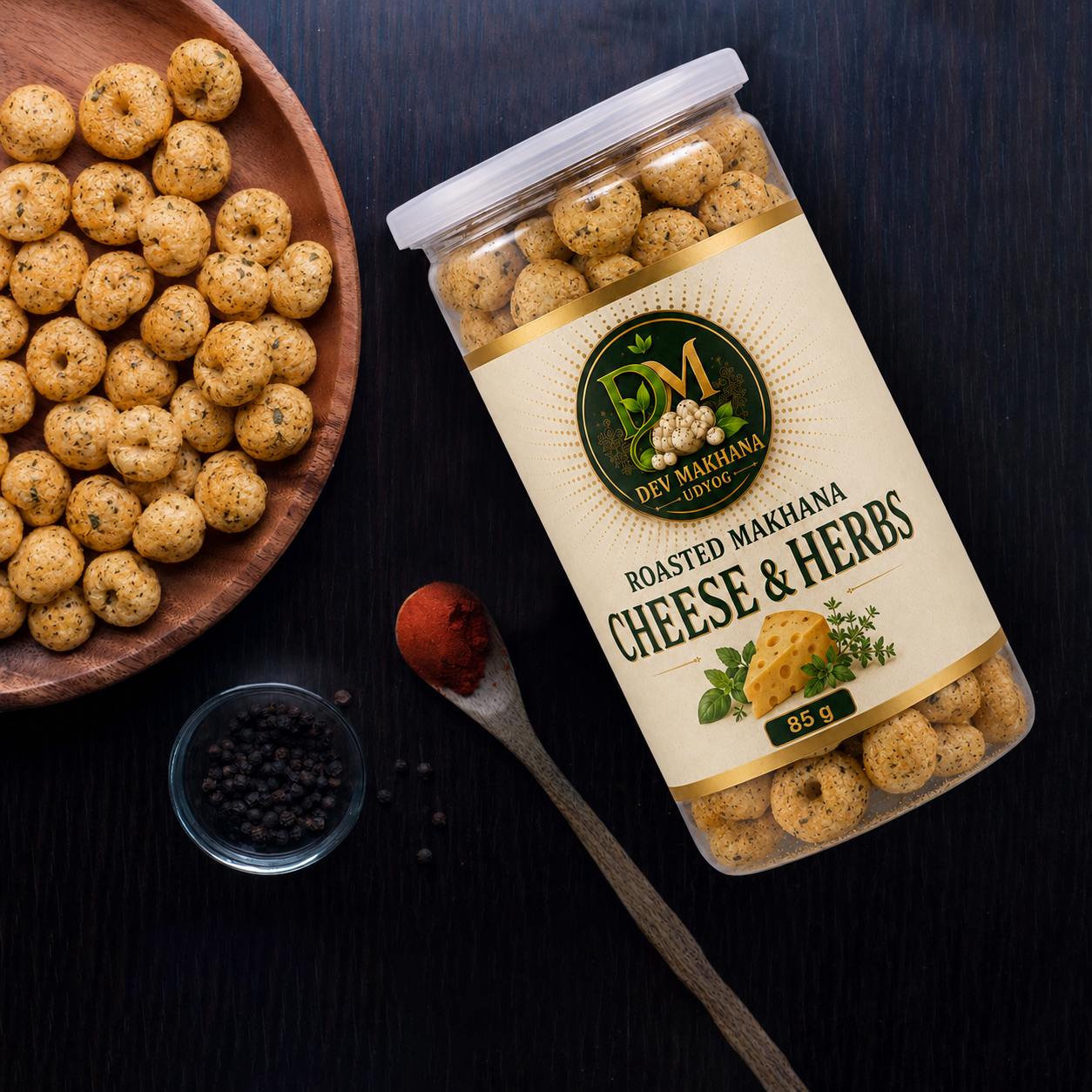 Roasted Makhana Snacks (Cheese & Herbs) (85g)